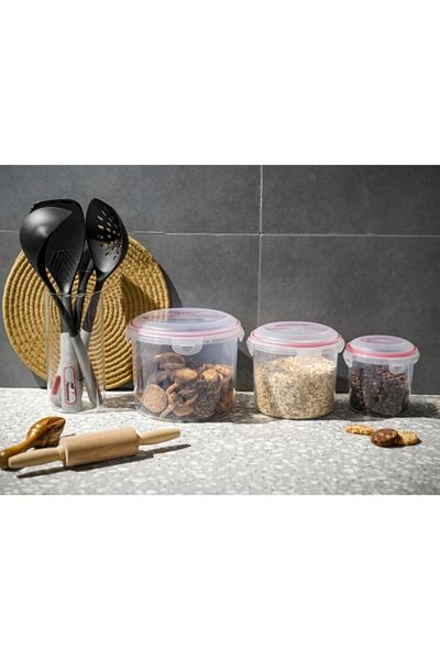 BETTY CROCKER 3-Piece Cylindrical Food Storage Container Set