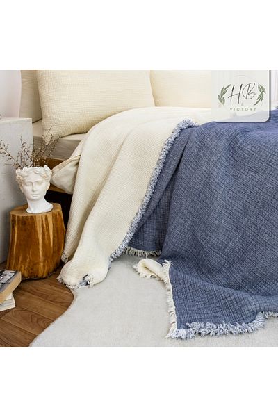 Tasarım Hb&Victory Muslin Blue 6-Layer Quilt/Double 240X220 Cm.