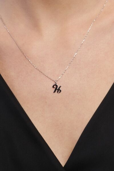 Jewelmim Gümüş H Harfli Kolye 18 Ayar Beyaz Altın Kaplama Gümüş Harf Kolye 92...