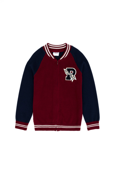 U.S. Polo Assn. Boy's Burgundy Crew Neck Knitwear Cardigan 50271364 -Vr014