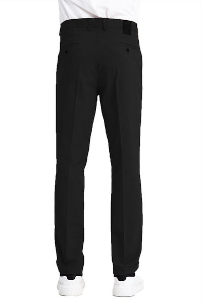 Varetta Men's Black Pocketed Casual Chino Regular Cut Lycra Canvas Trousers