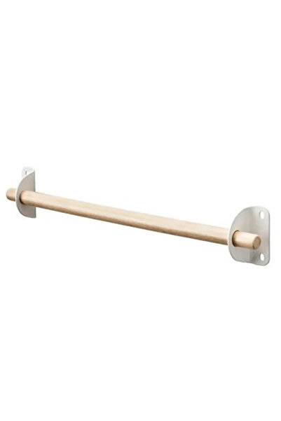 IKEA 40 Cm Masif Ahşap Duvar Rayı 5 Adet Kanca Huş-beyaz