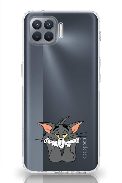 moonset Oppo Reno 4 Lite Uyumlu Tom Tasarımlı Baskılı Şeffaf Telefon Kılıfı