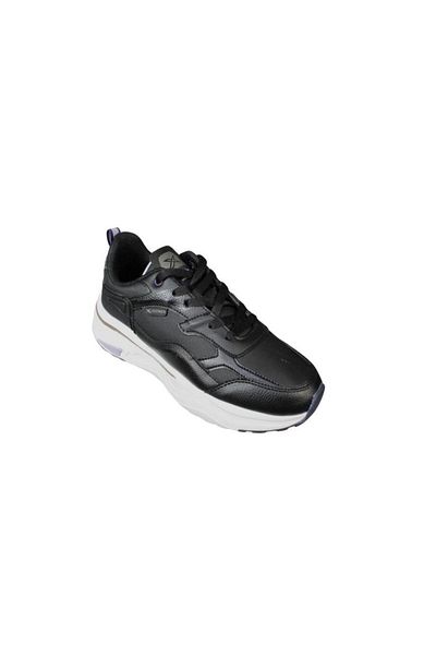 Kinetix Women's Black White Thick Sole Sneaker Walking Casual Sports Shoes