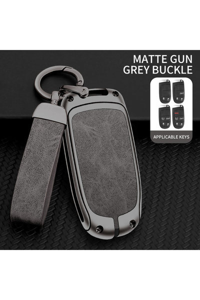 choice2 غطاء مفتاح سيارة من الجلد الرمادي المصنوع من سبائك الزنك لسيارات جيب ...