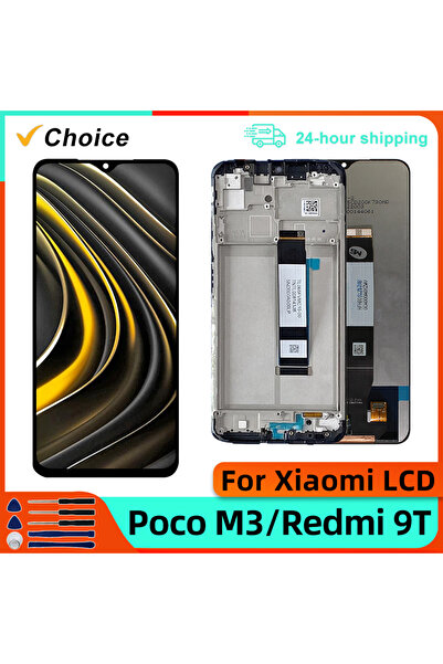 Choice شاشة عرض سوداء بإطار مقاس 6.53 بوصة لهاتف Po M3، شاشة لمس رقمية لهاتف ...