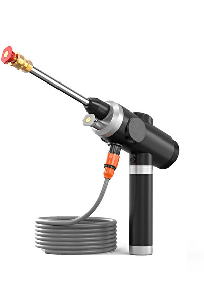 TECHNOMEN Araç Yıkama Makinası Ve Süpürme Şarjlı Su Tabancası Şarjlı Araç Süpürgesi 2'li Set Yıkama ve Süpürme