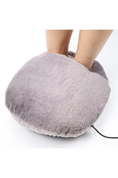 Choice وسادة تدفئة القدم الكهربائية الشتوية الرمادية اللون، تعمل بمنفذ USB، توضع تحت المكتب، وهي مدفأة منزلية ناعمة للقدمين.