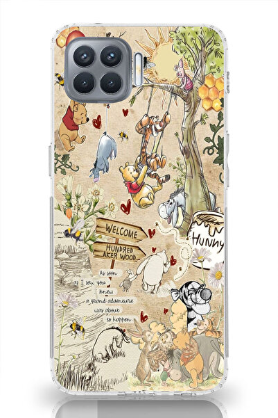 OPPO Reno 4 Lite Compatible Winnie The Pooh Collage Design Printed Transparent Phone Case