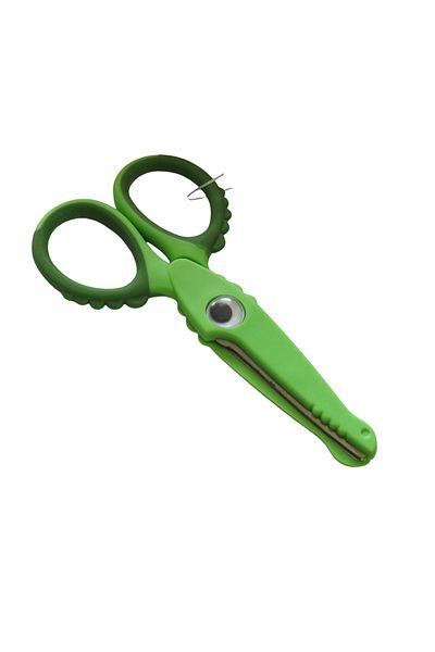 Polin Cute Crocodile Figured Silicone Handle Blunt Tip Student Scissors