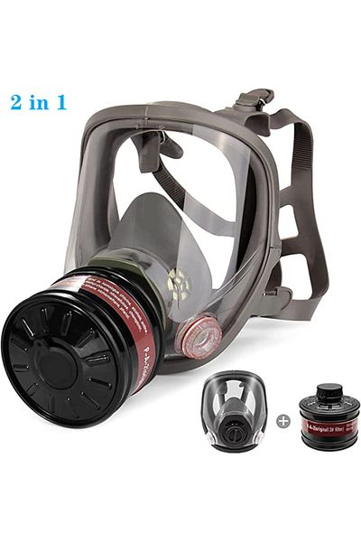 Choice 2in1 Full Face Respirator - Mask With 40 Mm Gas Filter Canister For Industrial Gases, Chemical, Poli
