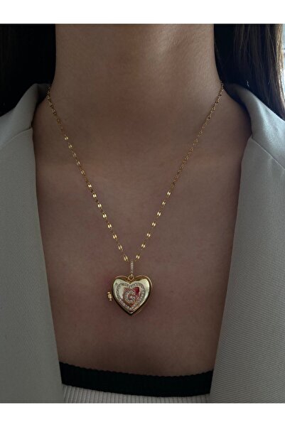 h&b design jewel Çelik Açılabilir Kalpli G Harf Kolye