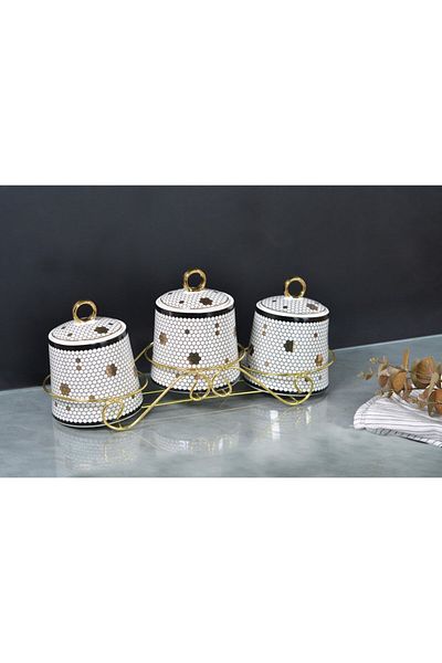 Paçi Mona 3 Piece Porcelain Spice Set