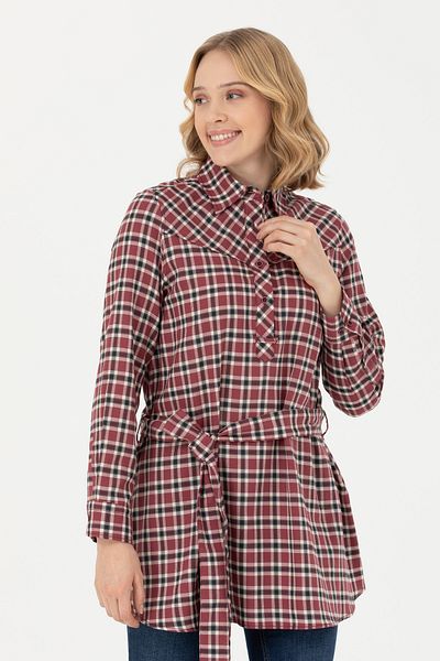 U.S. Polo Assn. Women's Burgundy Long Sleeve Tunic Shirt 50271513-Vr014