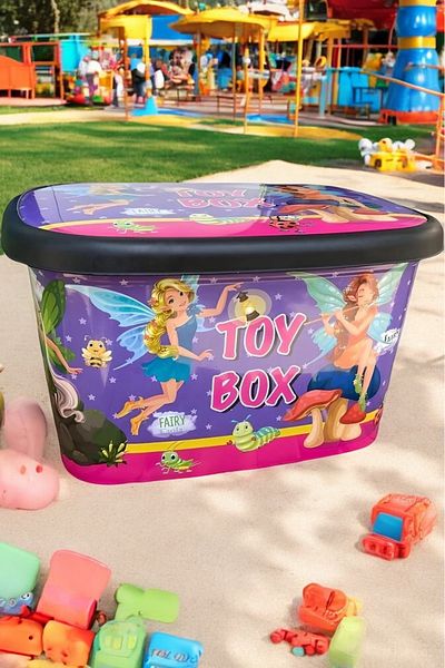biedda 50 Liters 1 Piece Mega Size Plastic Multi-Purpose Patterned Toy Storage Container and Organization Box