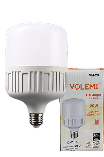 VOLEMİ 3 adet beyaz ışık 20 w %80 enerji tasarruflu yerli üretim ampul