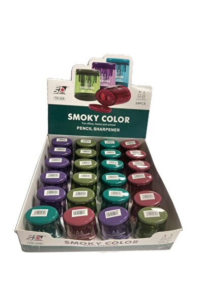 Bafix Smoky Color Pencil Sharpener Double Chamber Pencil Sharpener 24 Pack