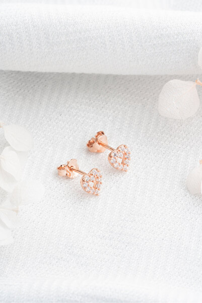 ESSARE 925 Ayar Gümüş Minimal Kalp Model Küpe