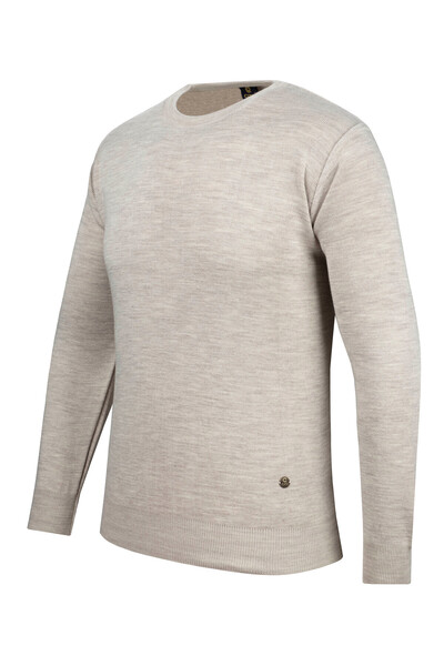 Çizgi Triko Чоловічий светр з круглим вирізом, візерунком і класичним кроєм - 4241C