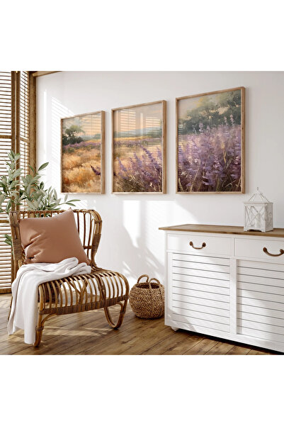 woodhomeworks Ahşap Çerçeveli 3 Lü Soyut Tablo Home Ev Salon Oturma Odası Yat...