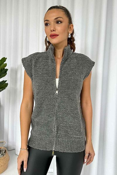 Mine Tan Butik Teddy Vest - Gray