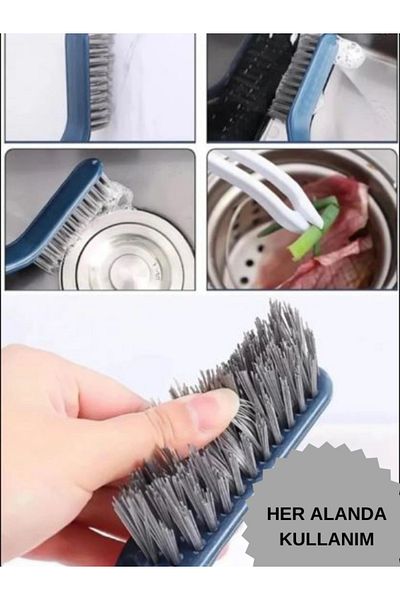 tozlupazar Tile Joint Cleaning Corner Groove - Tub Sink Drain Opener Brush with Tweezers