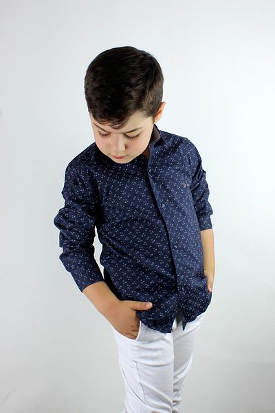 Doctor junior Риза с дълъг ръкав за момче с шарка