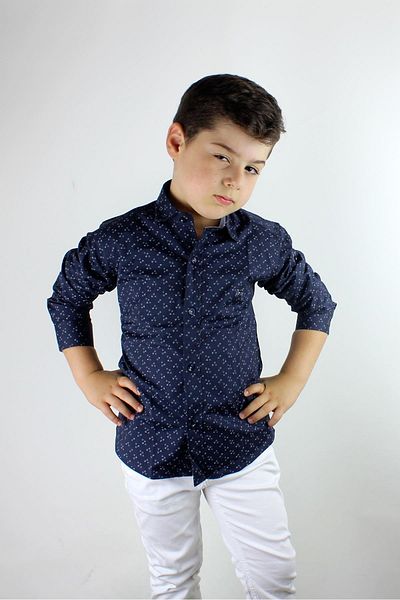 Doctor junior Риза с дълъг ръкав за момче с шарка