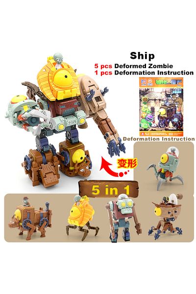 Choice 5 In 1 5 In 1 Plant Vs. Zombie Package For Boys Boss Robot Doll Pvz Zombies Educational Toys Pvc Act