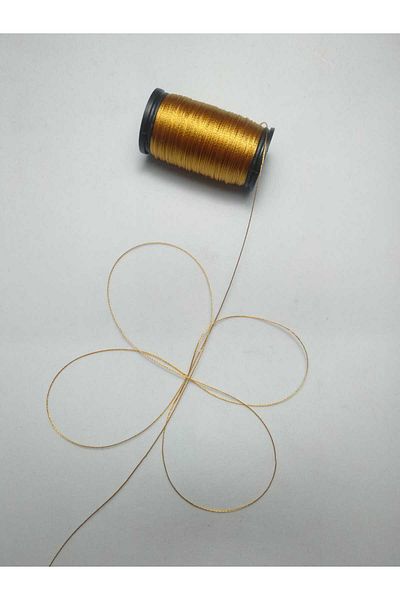Eskişehir hobi sanat Σκούρο χρυσό κίτρινο - 50 μέτρα 0,3 mm λεπτό κορδόνι χάντρες προσευχής