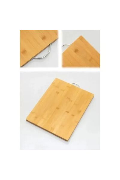 SAVA HOME COLLECTİON Metal Handle Bamboo Cutting Board