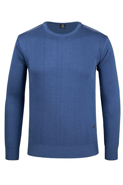 Çizgi Triko Pulover pentru bărbați cu dungi - decolteu, mâneci imprimate și talie elastică, tricot din oțel - 4241C