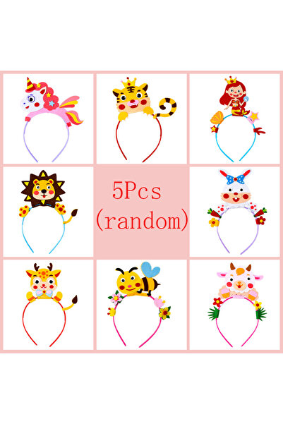 Choice 5 قطع (عشوائيًا) قبعة تاج إبداعية للأطفال، قبعة أميرة، لعبة حرفية يدوي...