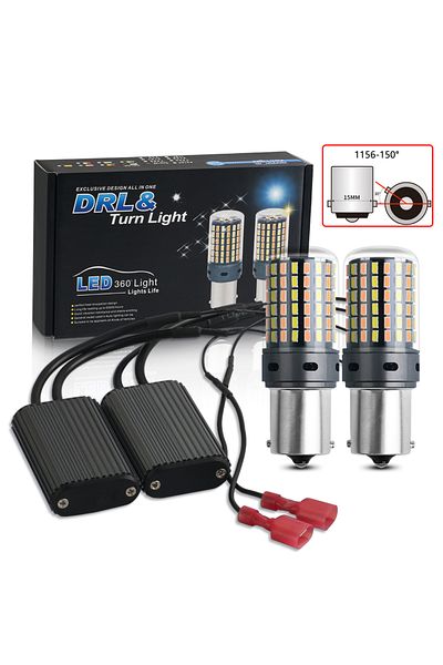 KALADA White-yellow 1156 Bau15s Py21w 2pcs 1156 Ba15s P21w Bau15s Py21w Canbus No Error Led Lights 7440 W21
