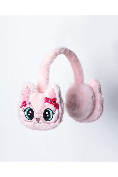 aurou Plush Earmuff with Cat