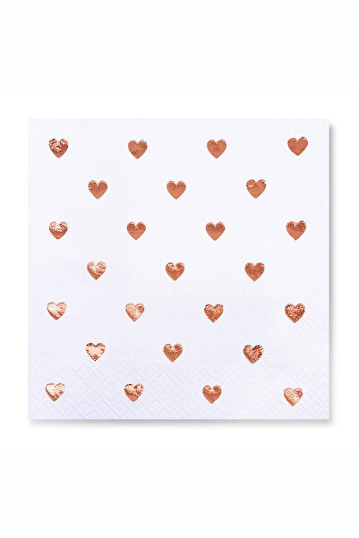 Story مناديل ورقية بيضاء اللون مقاس 33 × 33 سم، مزينة بنقشة قلب وردي، مناسبة ...