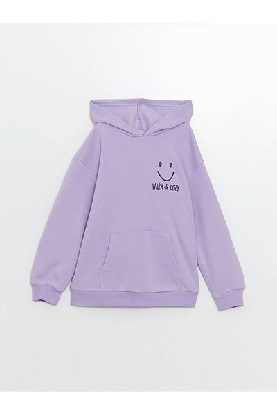 LC Waikiki LCW Детски дебел суичър с качулка за момичета