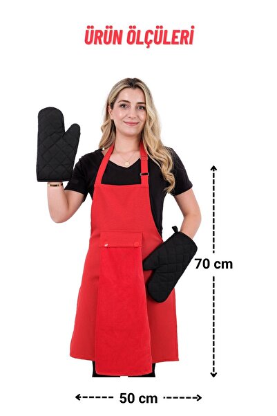 sevilya Star Ayar Askılı Havlulu 4lü Mutfak Önlüğü Seti (ELDİVEN TUTACAK)