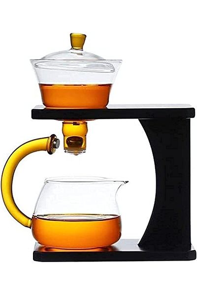 MIBRU Tea herbal wooden base glass jug server set