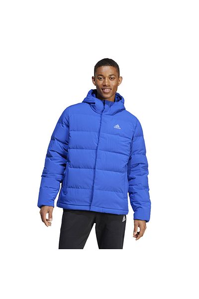 adidas Men's Helionic Hooded down Coat Blue Coat Iz4700