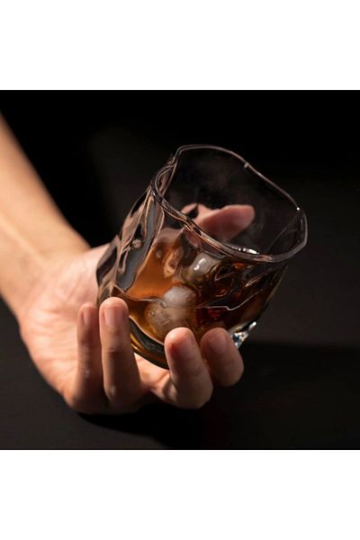 Yenigeldi 1 Piece 300 ml Halogram Bend Amber Scandinavian Style Cola Coffee Presentation Cup