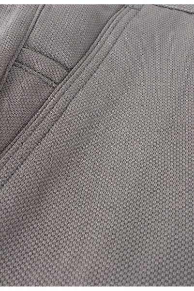 Varetta Ανδρικό λινό παντελόνι Earth Brown Classic Cut Woven Dobby Seasonal με τσέπες