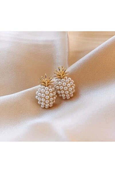 Store Kadın Inci Çelik Kadın Küpe Ananaslı