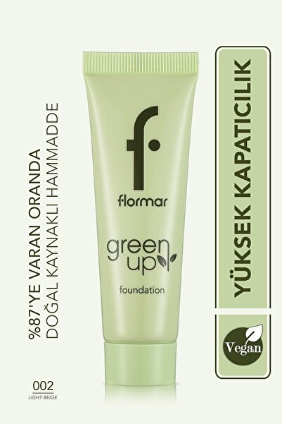 Flormar Yarı Mat Bitişli Su Bazlı Vegan Fondöten - Green Up Foundation - 002 ...