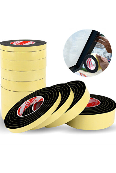 Choice شريط مطاطي إسفنجي أسود من مادة EVA بطول 10 أمتار، لاصق قوي ومضاد للتصادم ومضاد للماء ومانع لتسرب المياه من النوافذ والأبواب...