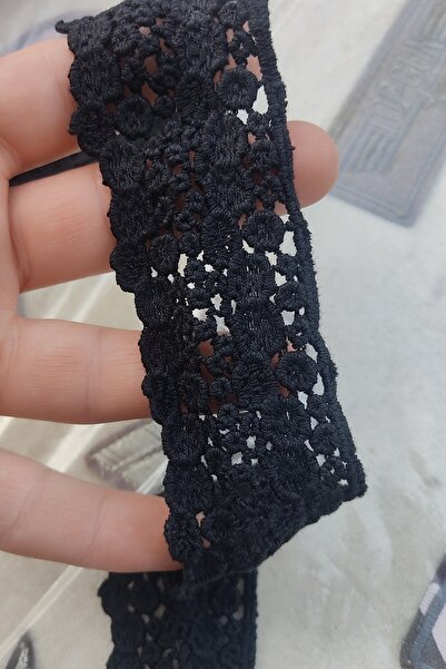 DUAYEN Pamuk Beyaz Güpür dönence kenar  desen 1 Metre