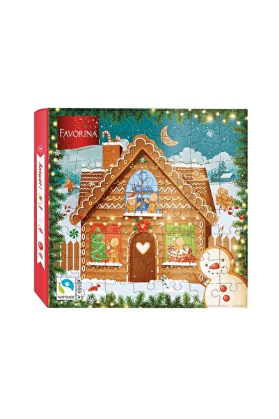 Favorina Yılbaşı Ev Figürlü Yapboz Kutuda Sütlü Pralin Çikolata 120g