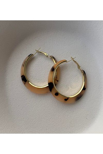 mos&more Leopard Design Hoop Women's Earrings