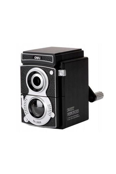 Deli Black Desktop Pencil Sharpener Camera 0668