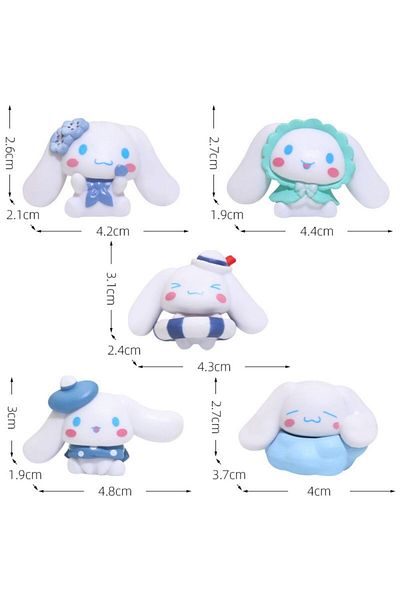 Choice Dog 5pcs 5pcs Set Sanrio Anime Figure Doll Kawaii Cinnamon Dog Kuromi Melody Model Accessories Child